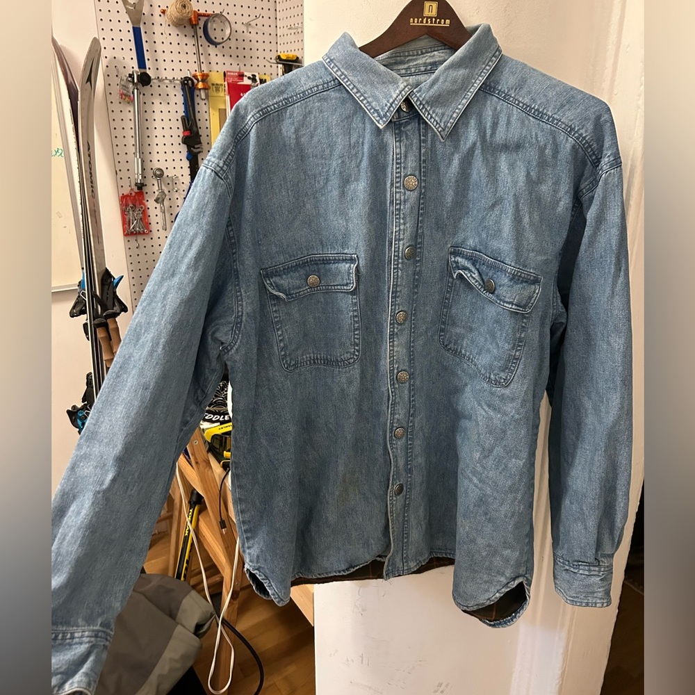 French Vintage Men’s Flannel Lined Jean Jacket